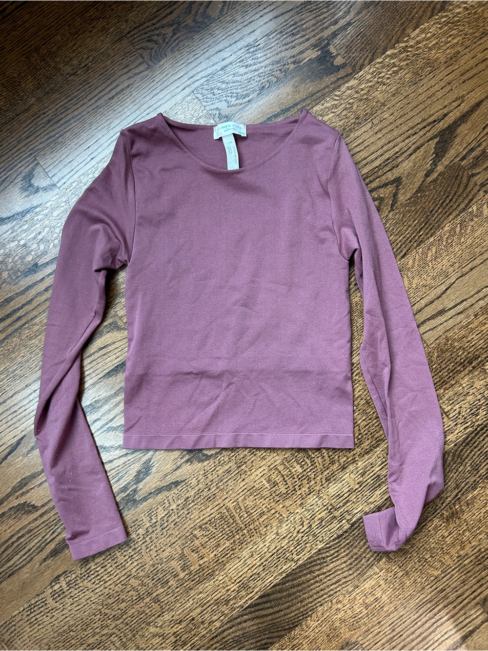 Altar”d State Long Sleeve Crewneck Top in Mauve - Bodycon style
